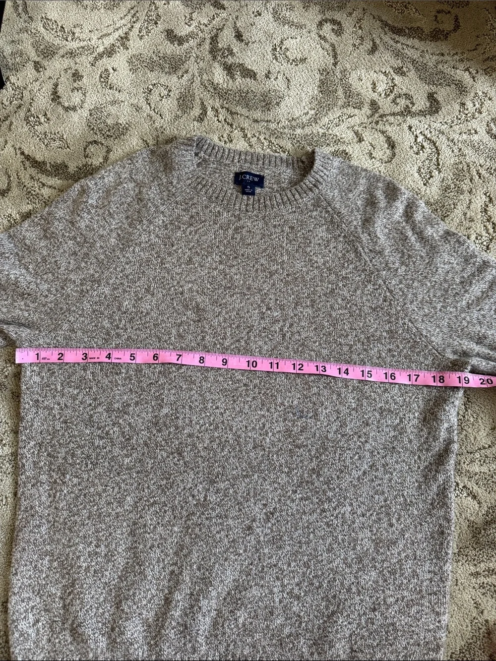 J. Crew Men’s Marled Light Gray Crewneck Sweater
